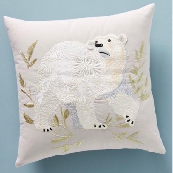 Anthropologie Other - Karen Nicol Embroidered Wintertime Pillow